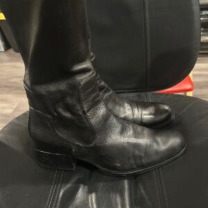 Prada Black Leather Ankle Boots